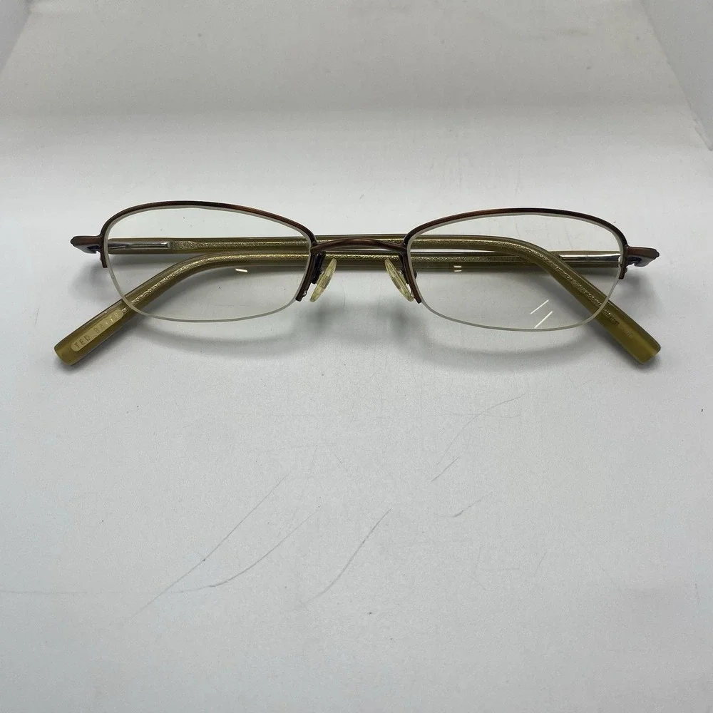 Ted Baker Eyeglasses FRAME ONLY Scuffler B113 Half Rim 46-20-135 Brown Gold 560
